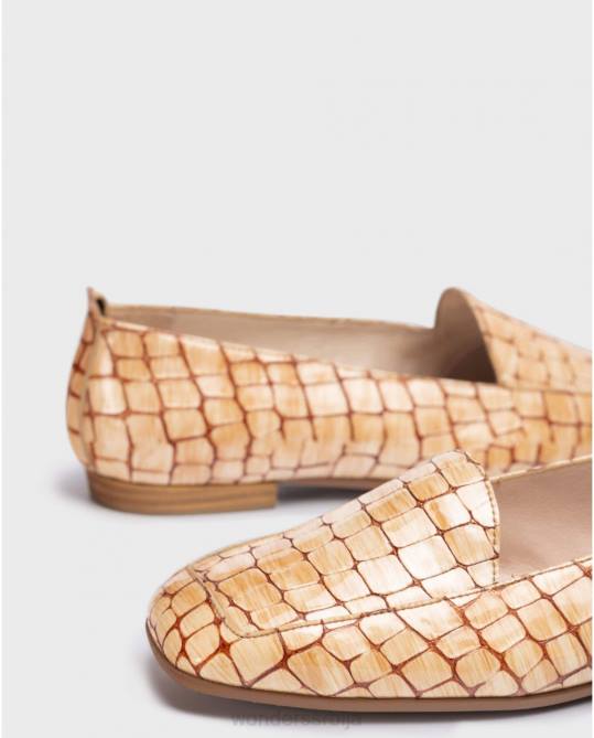 цуеро равна рељефна кожна ципела Жене Wonders 2NZV418 обућа