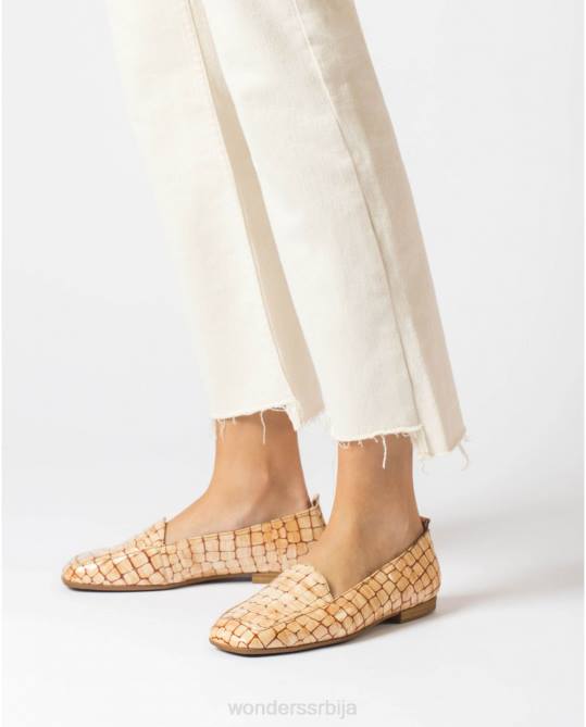 цуеро равна рељефна кожна ципела Жене Wonders 2NZV418 обућа