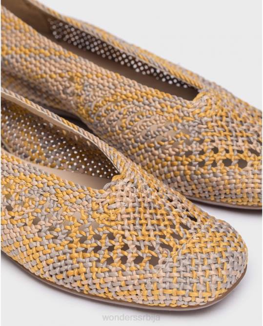 мостаза жута бруна балет пумпа Жене Wonders 2NZV147 обућа