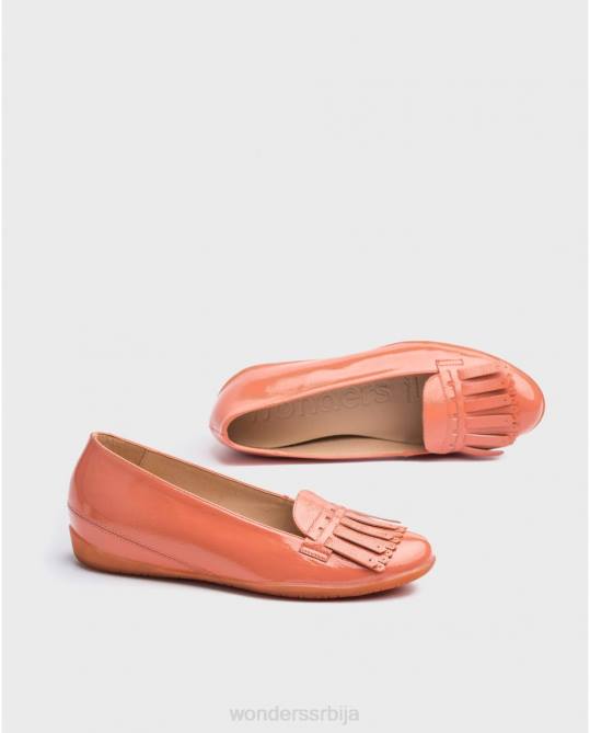 балетна пумпа од лососове коже са детаљима на ресама Жене Wonders 2NZV424 обућа
