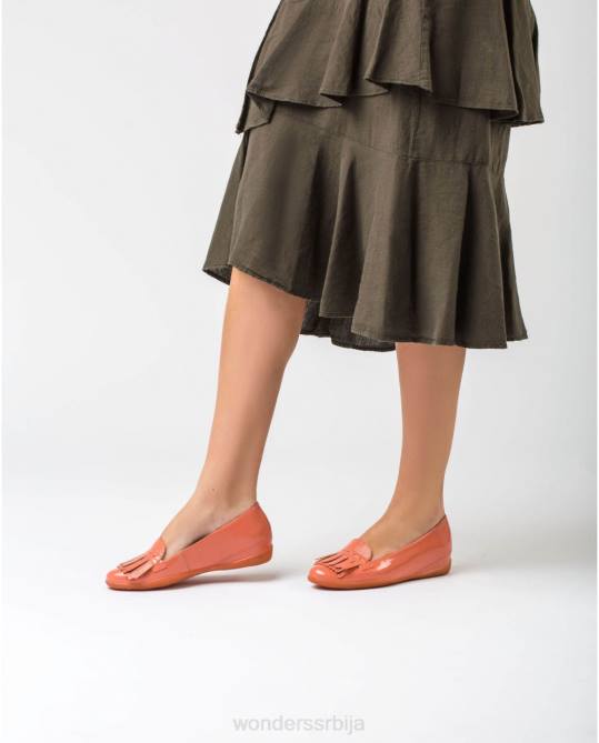 балетна пумпа од лососове коже са детаљима на ресама Жене Wonders 2NZV424 обућа