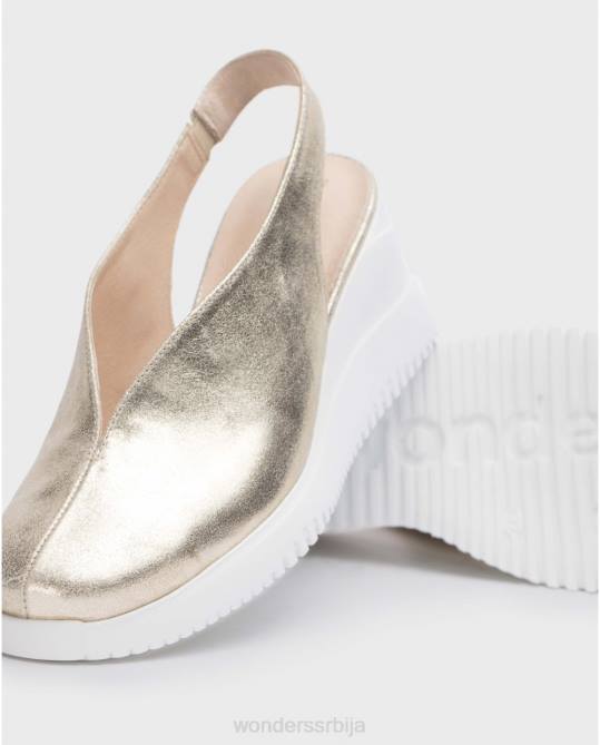 платино голд валтер ципела на клин Жене Wonders 2NZV13 обућа