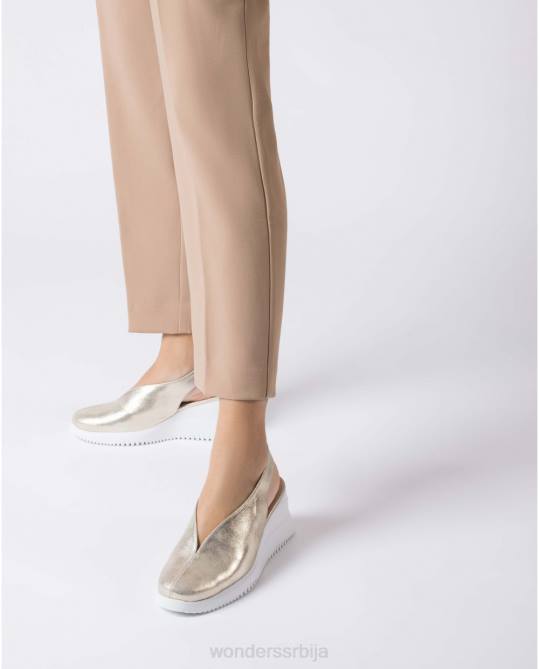 платино голд валтер ципела на клин Жене Wonders 2NZV13 обућа