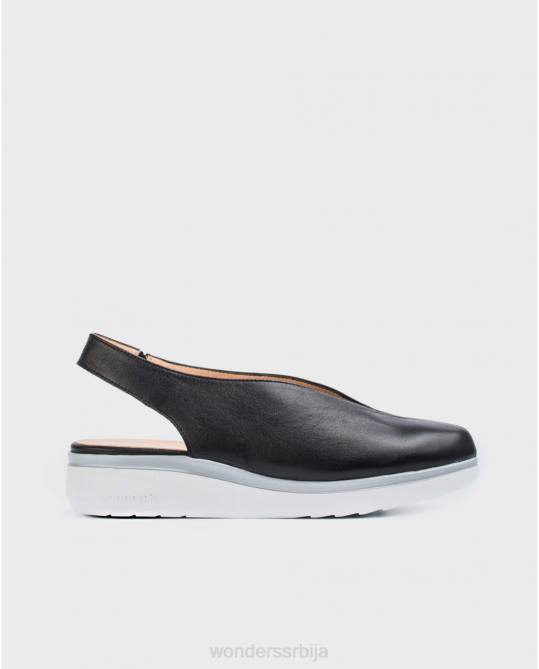 ципела од црне коже Жене Wonders 2NZV442 обућа