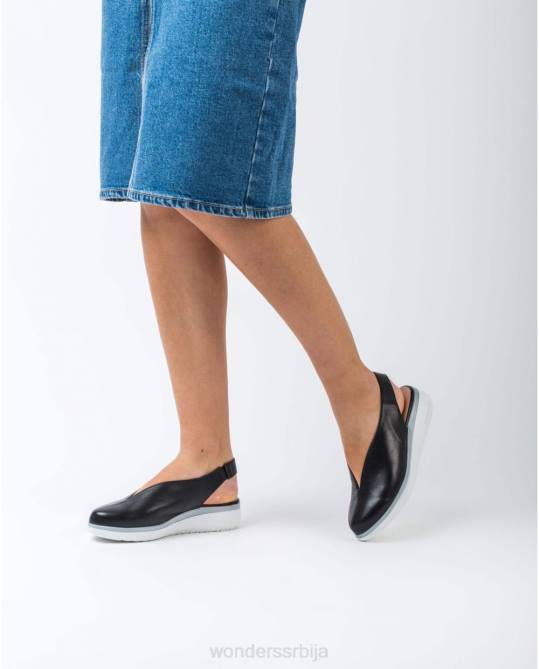 ципела од црне коже Жене Wonders 2NZV442 обућа