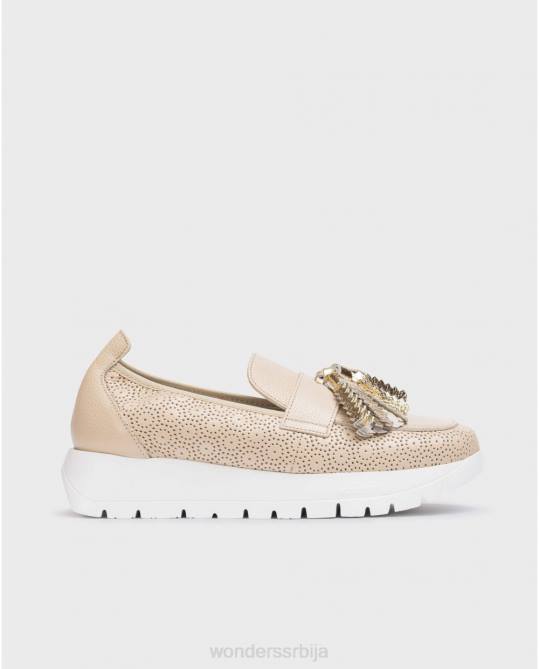натур/голд мокасин од природне материје Жене Wonders 2NZV177 обућа