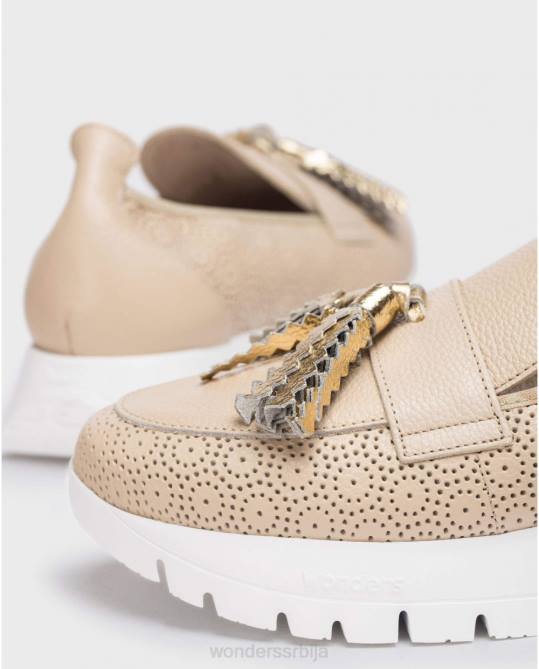 натур/голд мокасин од природне материје Жене Wonders 2NZV177 обућа