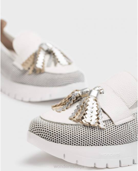 бланцо/офф вхите мокасин од материје Жене Wonders 2NZV237 обућа