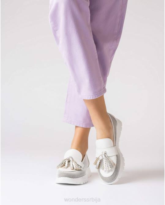 бланцо/офф вхите мокасин од материје Жене Wonders 2NZV237 обућа