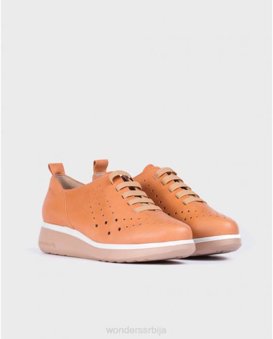 кожне патике од лососа са еластичним детаљима Жене Wonders 2NZV422 обућа