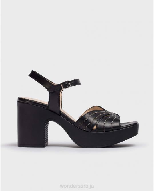 црна црна лекси сандале Жене Wonders 2NZV116 обућа