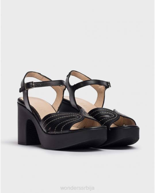 црна црна лекси сандале Жене Wonders 2NZV116 обућа