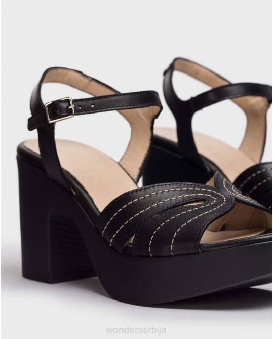 црна црна лекси сандале Жене Wonders 2NZV116 обућа