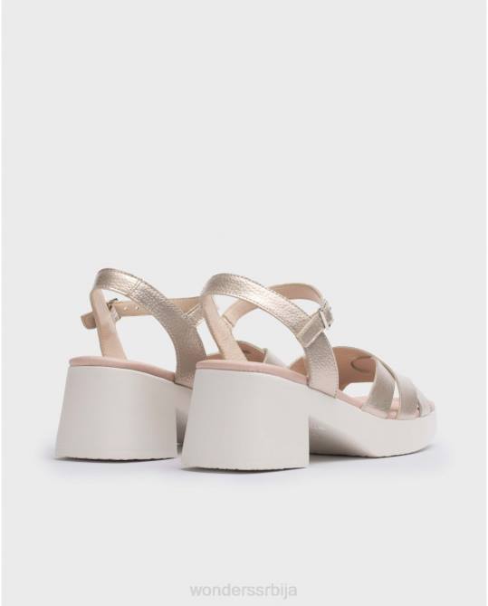 платино златна џорџина сандала Жене Wonders 2NZV119 обућа