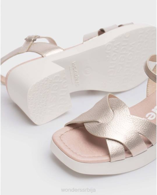 платино златна џорџина сандала Жене Wonders 2NZV119 обућа