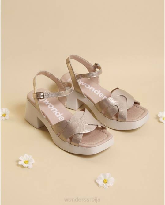 платино златна џорџина сандала Жене Wonders 2NZV119 обућа