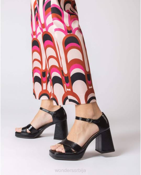 црна црна јулија сандала Жене Wonders 2NZV17 обућа
