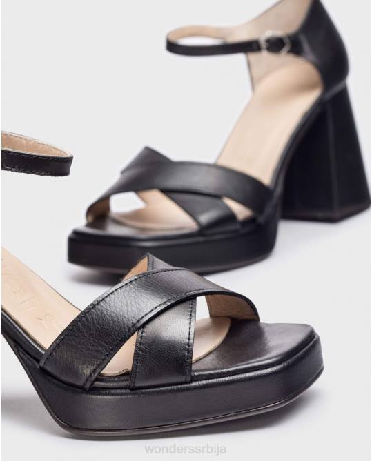 црна црна јулија сандала Жене Wonders 2NZV197 обућа