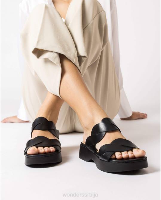 црна црна мауи сандале Жене Wonders 2NZV208 обућа