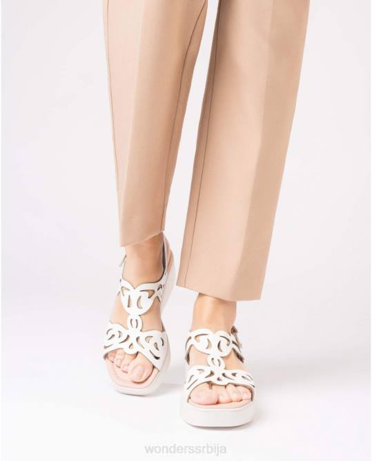 беле афро сандале Жене Wonders 2NZV224 обућа