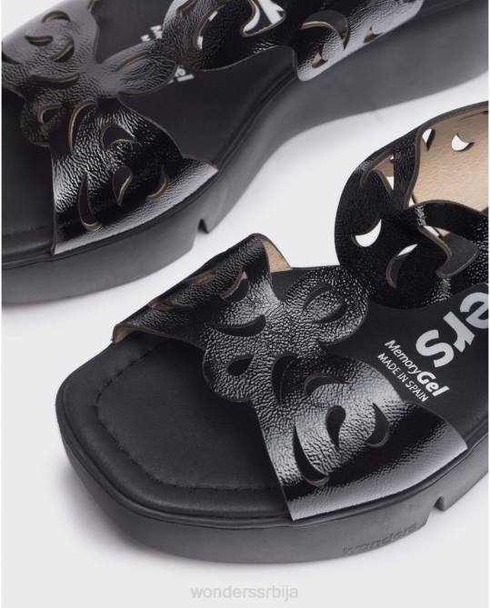 црна црна афро сандале Жене Wonders 2NZV225 обућа