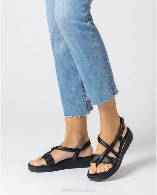 црне сандале са цевима Жене Wonders 2NZV22 обућа