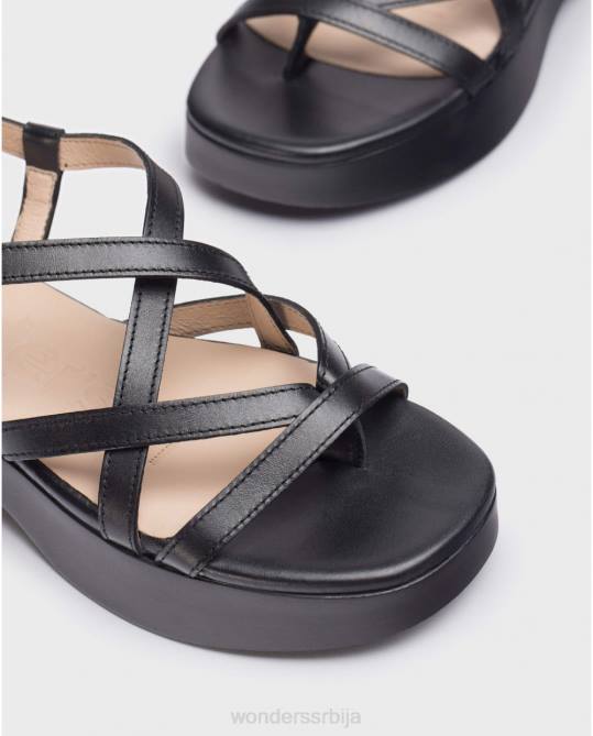 црна црна алана сандала Жене Wonders 2NZV275 обућа