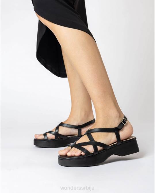 црна црна алана сандала Жене Wonders 2NZV275 обућа