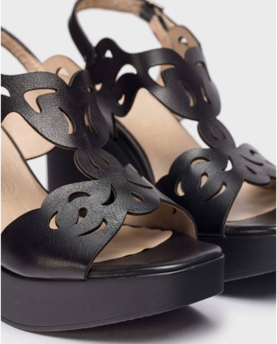 црна црна лекси сандале Жене Wonders 2NZV283 обућа