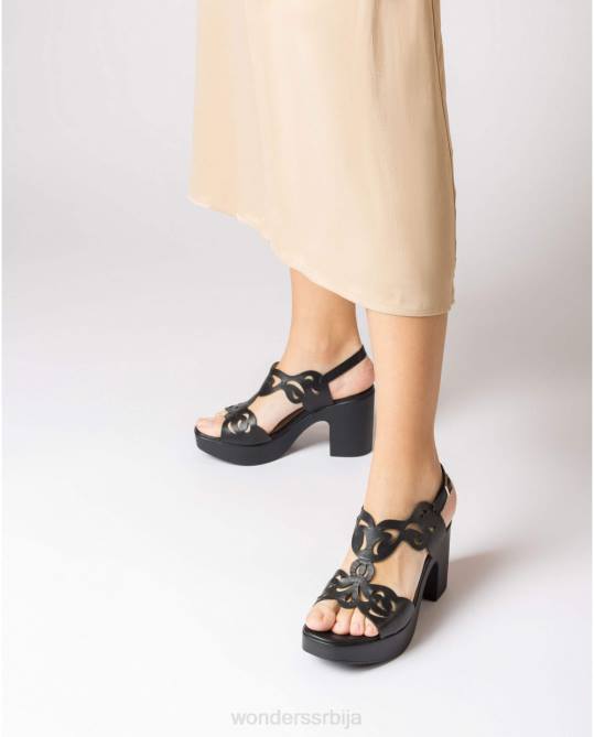 црна црна лекси сандале Жене Wonders 2NZV283 обућа