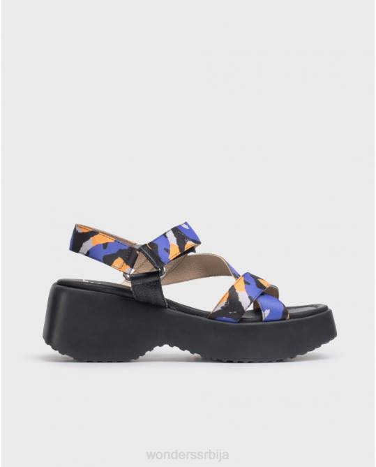 азул/црно плава лиса сандала Жене Wonders 2NZV286 обућа