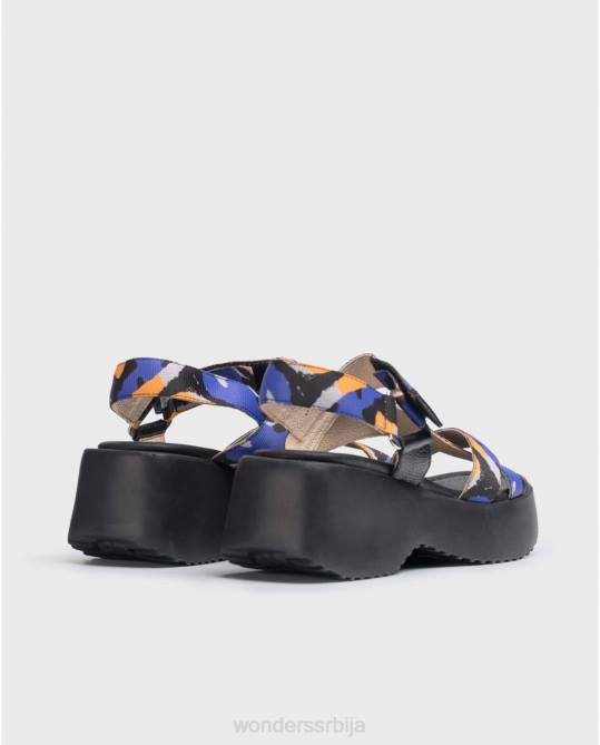 азул/црно плава лиса сандала Жене Wonders 2NZV286 обућа