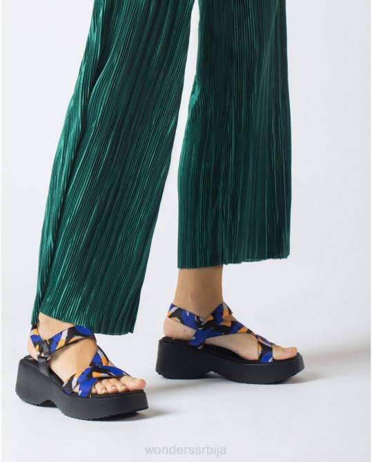 азул/црно плава лиса сандала Жене Wonders 2NZV286 обућа