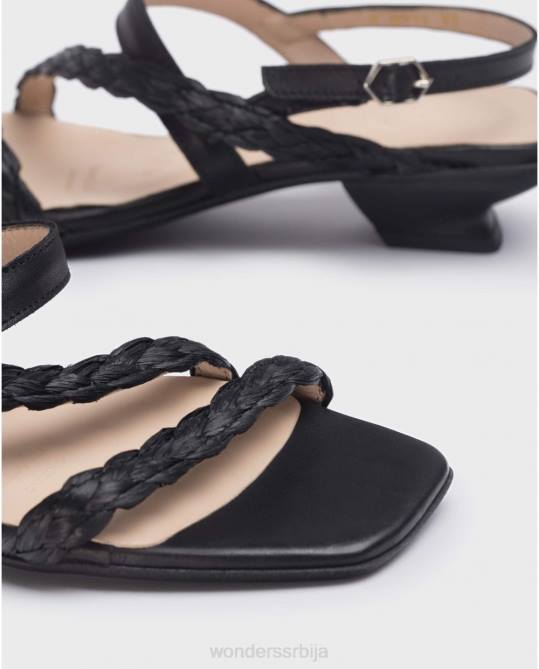 црна црна сол сандала Жене Wonders 2NZV28 обућа