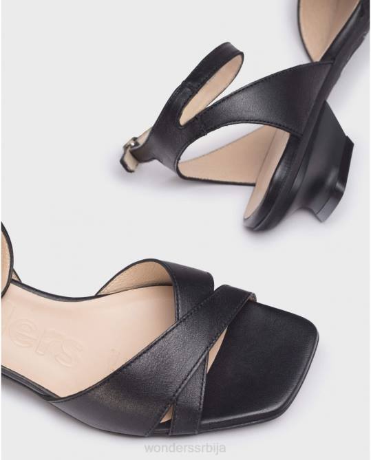 црна црна мами сандале Жене Wonders 2NZV291 обућа