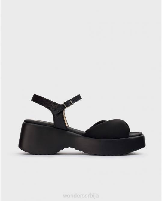 црна сандала од црне врбе Жене Wonders 2NZV306 обућа