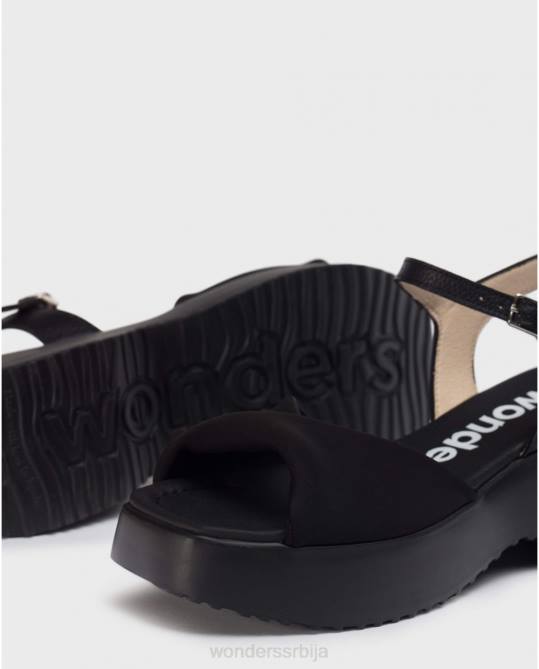 црна сандала од црне врбе Жене Wonders 2NZV306 обућа
