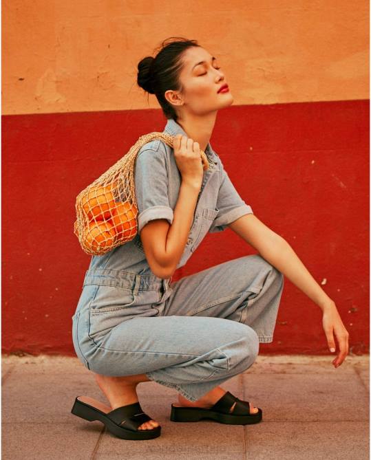 црна црна џокер сандале Жене Wonders 2NZV308 обућа