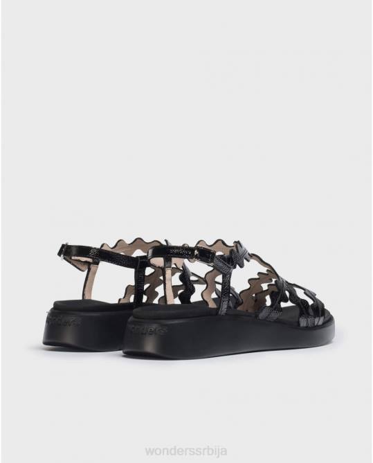 црна црна краљица сандале Жене Wonders 2NZV309 обућа