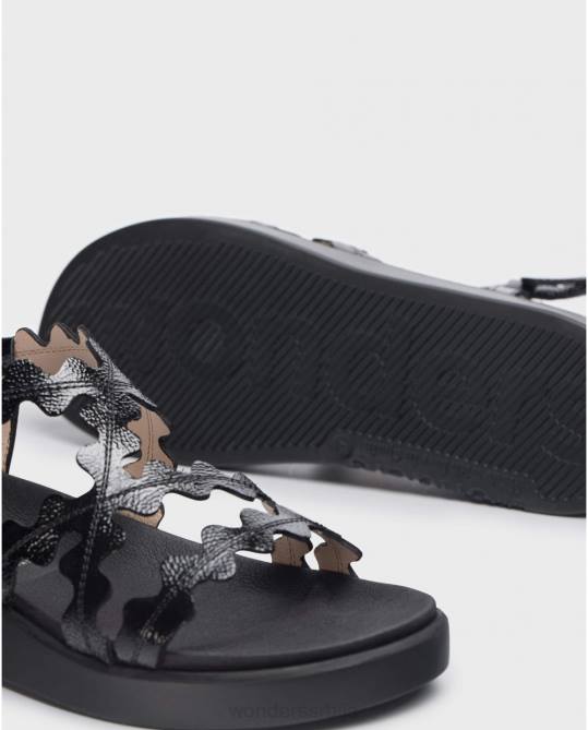 црна црна краљица сандале Жене Wonders 2NZV309 обућа