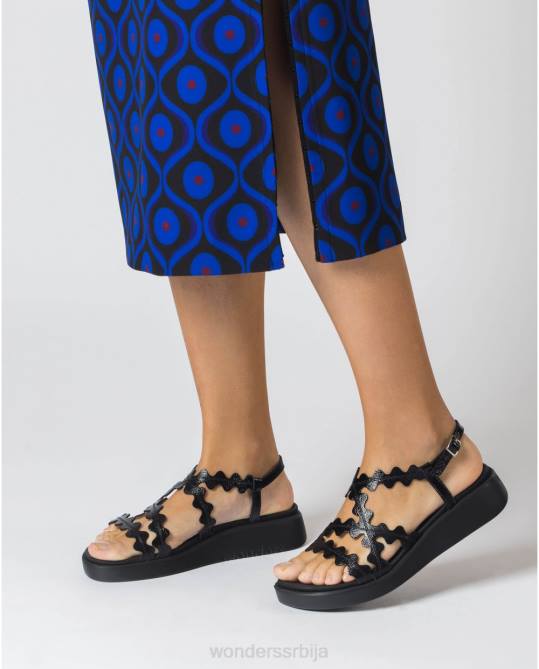 црна црна краљица сандале Жене Wonders 2NZV309 обућа