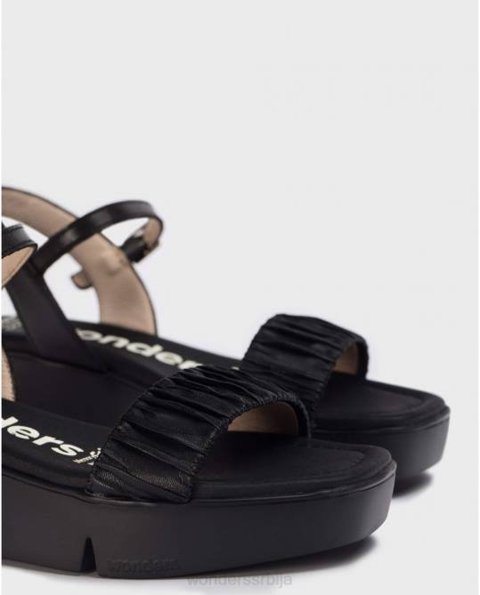 црна сандала од црне бозе Жене Wonders 2NZV312 обућа