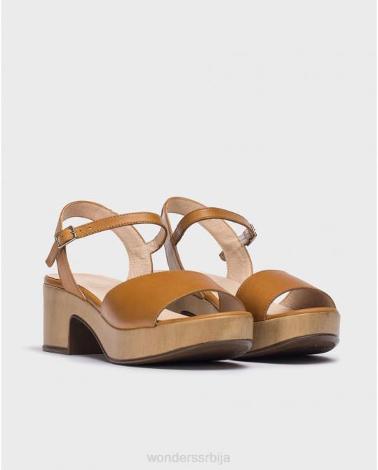 цонац кожна сандала на клин Жене Wonders 2NZV317 обућа