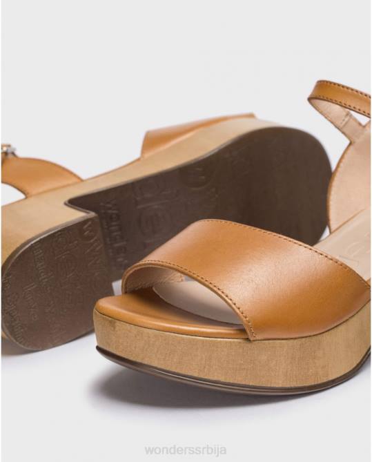 цонац кожна сандала на клин Жене Wonders 2NZV317 обућа