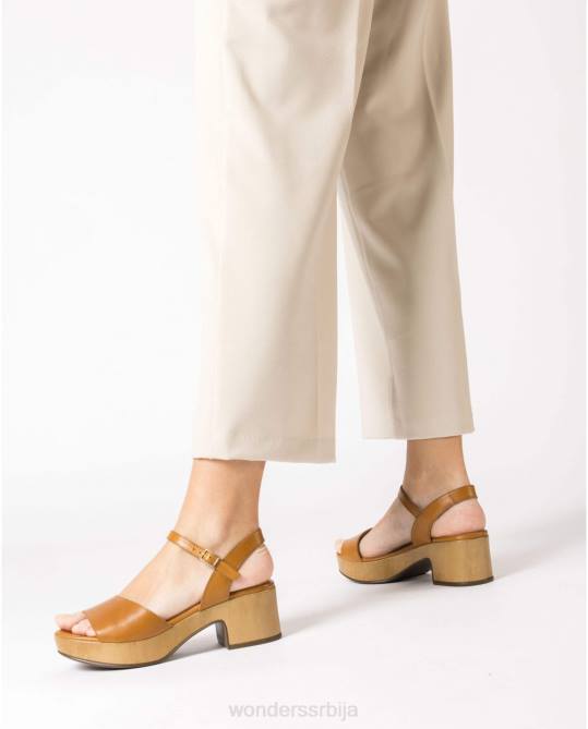 цонац кожна сандала на клин Жене Wonders 2NZV317 обућа