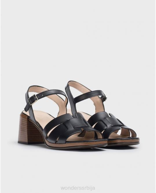 црна црна доп сандала Жене Wonders 2NZV327 обућа