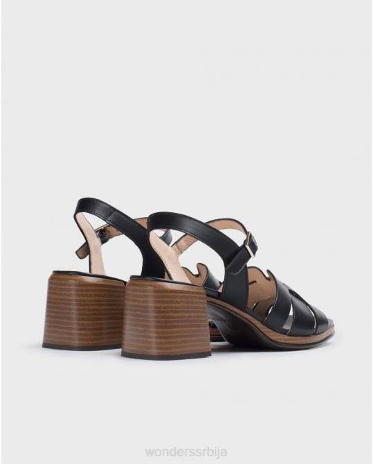 црна црна доп сандала Жене Wonders 2NZV327 обућа