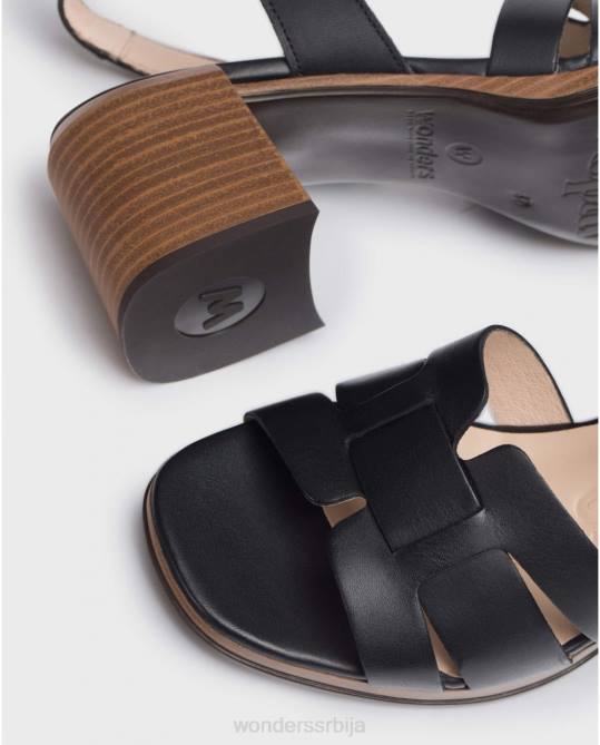 црна црна доп сандала Жене Wonders 2NZV327 обућа