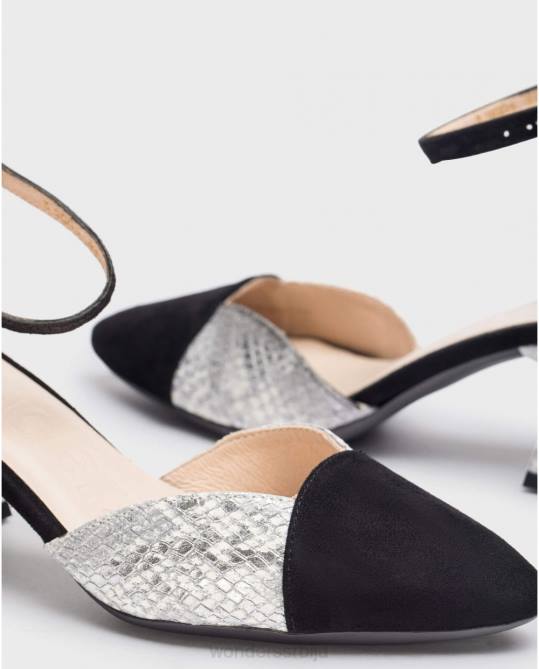 негро/плат бицолор рекорд ципеле Жене Wonders 2NZV331 обућа