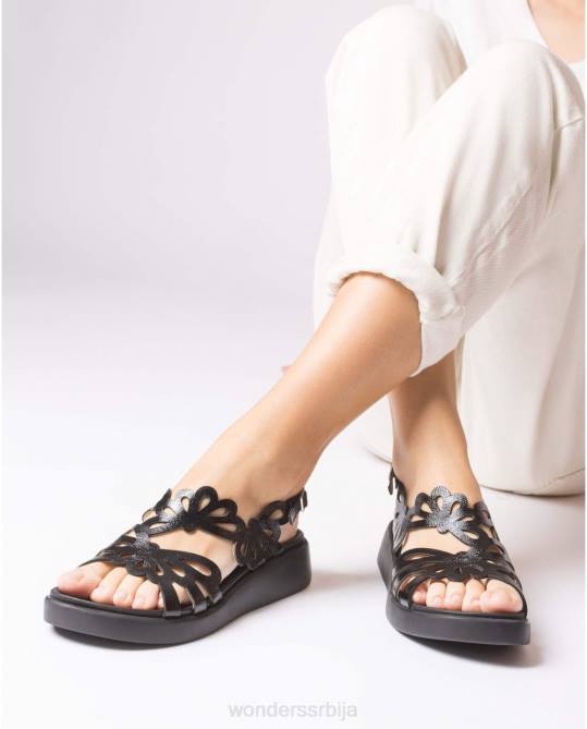 црна црна маргарита сандала Жене Wonders 2NZV39 обућа
